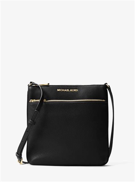 michael michael kors riley small pebbled leather messenger bag|michael kors mercer leather bag.